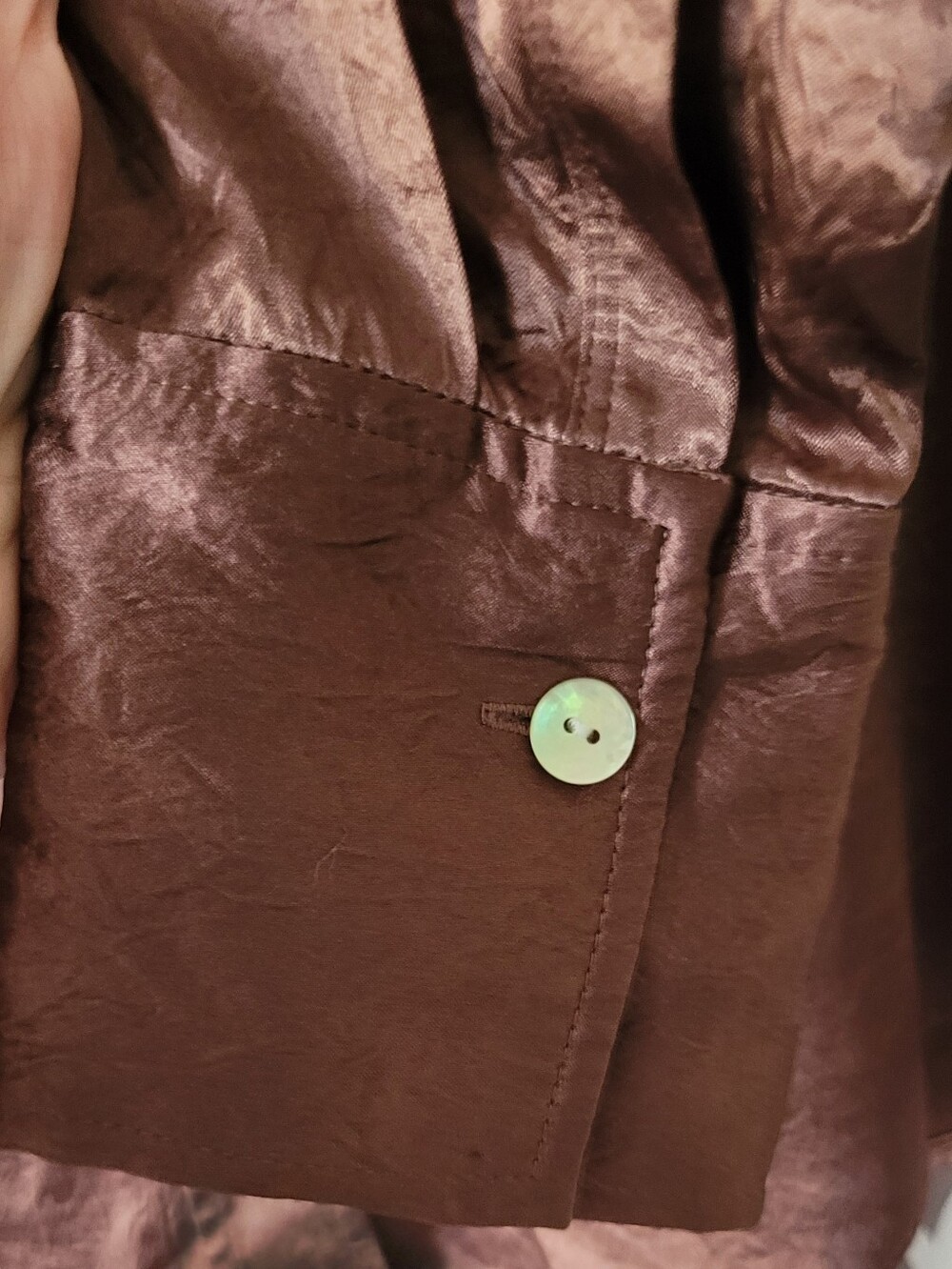 Rails Satin Button-Up Shirt in Chocolate Brown - Picture 4 of 12